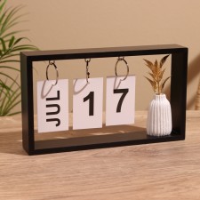 Souvenir eternal calendar, wood, 4x24x14 cm, col. black