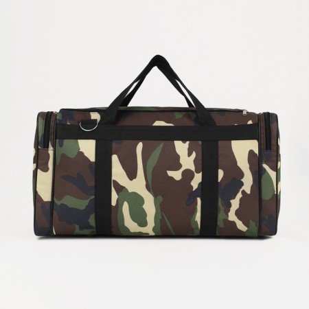 Road bag with lightning, 3 external pockets, a long belt, camouflage color/brown-1