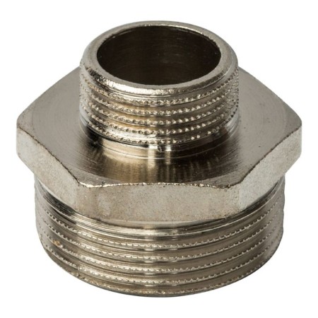 Nipple of the transition stout SFT-0004-011434, 1 1/4 "x 3/4", external thread, nickel. brass