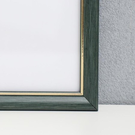 Photo frame plastic 25x25 cm, green with gold (plastic screen)-1