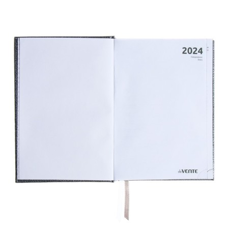 Dated diary 2024 A5 176 sheets, Devente.gold rush, firm cover of artificial leather, liesse, white block 70 g/m2, Gray-4
