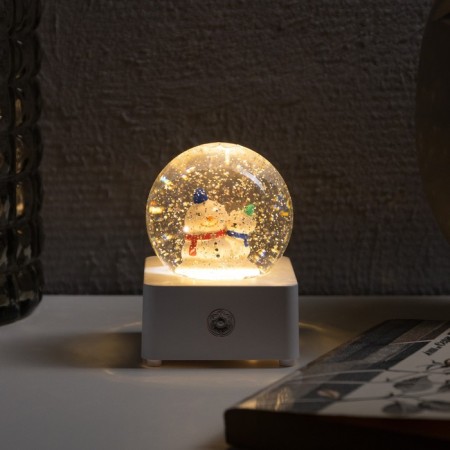 LED figure "A ball with a snowman and a bear" 10 × 14.3 × 10 cm, plastic, USB, glow warm white-2