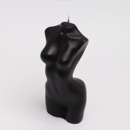 Figure candle "Women's bust", 6x14 cm, black, 4 hours-2