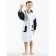 Terry robe for a boy, height 110-116 cm, white color