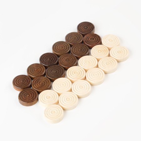 Wooden checkers 24 pcs, d-2.5 cm, h-0.65 cm, without a field-1