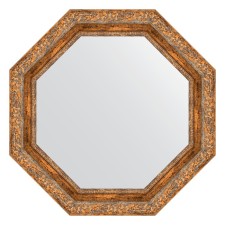 Mirror in the baguette frame, vignette antique bronze 85 mm, 65.4x65.4 cm