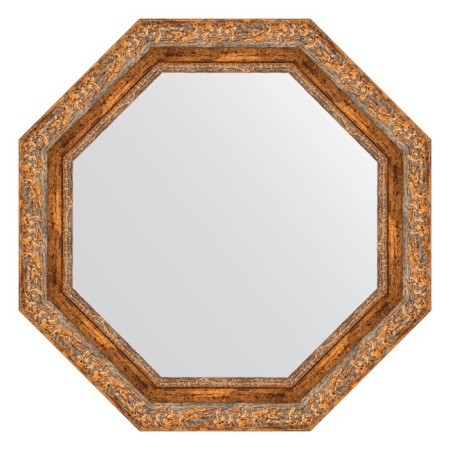 Mirror in the baguette frame, vignette antique bronze 85 mm, 65.4x65.4 cm