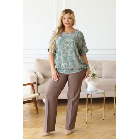 Female blouse, size 50, green color-6