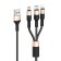 Hoco X26 cable, microUSB/Lightning/Type-C-USB, 2 A, 1 m, nylon braid, black and golden