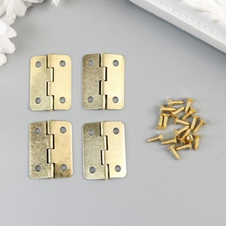 Loop for a casket metal with rounded corners gold set 4 pcs 2.5x2.2 cm-2