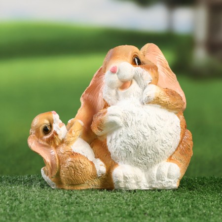 Garden figure "Hare with a hare" 16cm