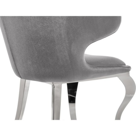 SHEET on the metal frame Erica metal/fabric, chrome/gray 60x57x79 cm-4