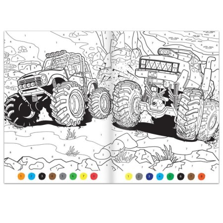 Coloring on the numbers "Megatachki", 16 pp., A4 format-2