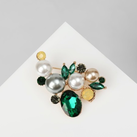 Brooch "Pearl of Solder", colored in gold-1