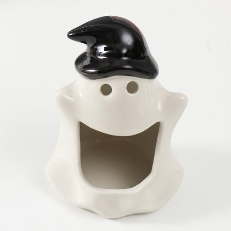 Ceramics "White Ghost in the cap" 13x10x9 cm-4