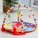 Developing rug "baby game", with a piano, round, pink