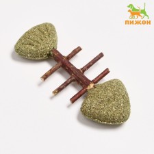 A toy for cats made of pressed cat mint and skeleton from Matathabi 
