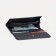 Women's wallet on the button, black color