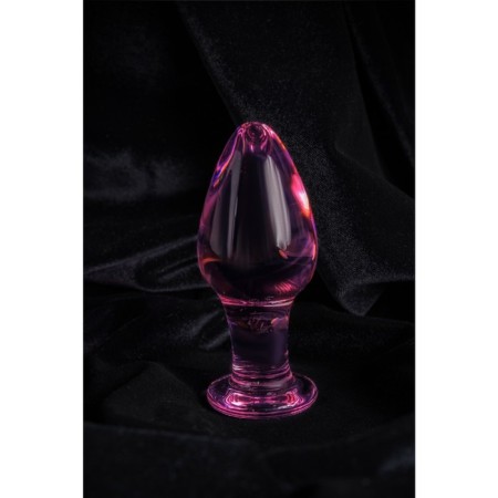 Sexus Glass anal plug, glass, pink, 10 cm, d = 4 cm-5