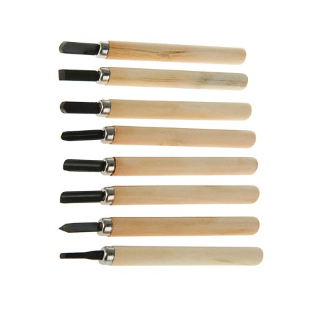 A set of wood cuts, wooden handle, 8 pcs.-1