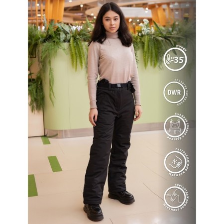 Pants for girls, height 140 cm, black color