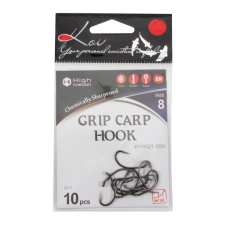 The hook KOI Grip Carp Hook, size 8 Int, BN color, 10 pcs.-3