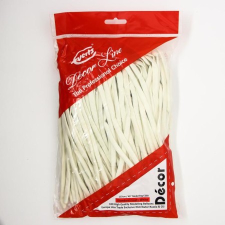 Twisting ball 260, standard, pastel, white set 100 pcs.-1