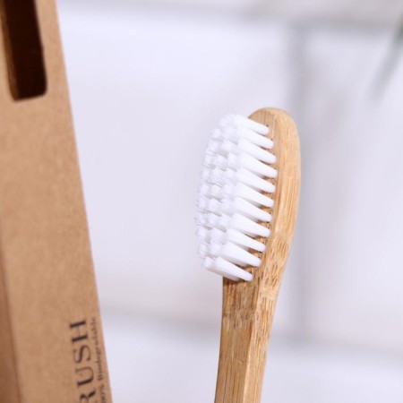 Biocase bamboo toothbrush, for adults, white-1