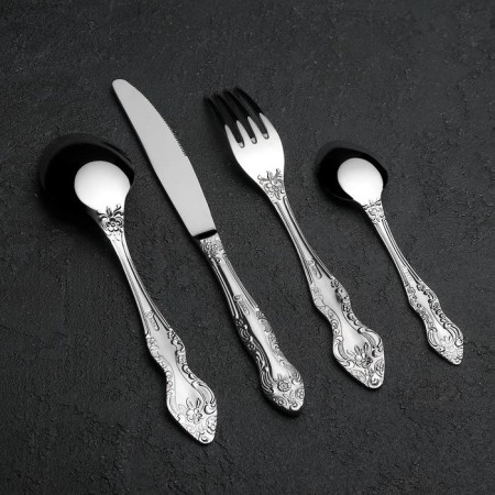 A set of cutlery "Troika", 24 items, art painting, decorative box-3
