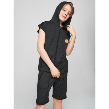 Sports suit for a boy, height 152 cm, dark gray color-5