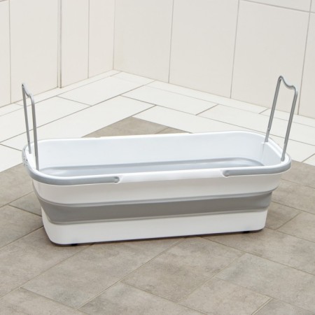 Folding harvesting bucket, 63 × 25 × 20 cm (bottom 53 × 17 cm), color gray color-12