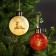 A set of Christmas tree balls "Golden threads" 2 pcs., Battery, 1 LED, glow warm white