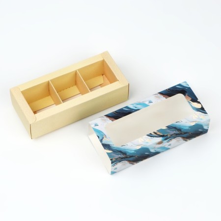 Box for 3 sweets with cells "Watercolor", 13.3 x 3.3 x 5.8 cm-3