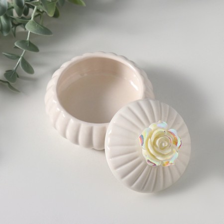 Coramics Coramics "Rose Flower" White mother of pearl 7.5x7.5x6.5 cm-2