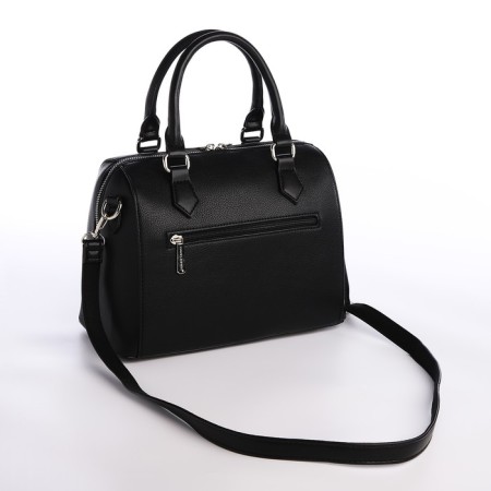 Women's bag on the zipper David Jones, 2 external pockets, black color-1