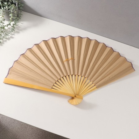 Fan bamboo, textiles h = 50 cm "Sakura branch" beige-1