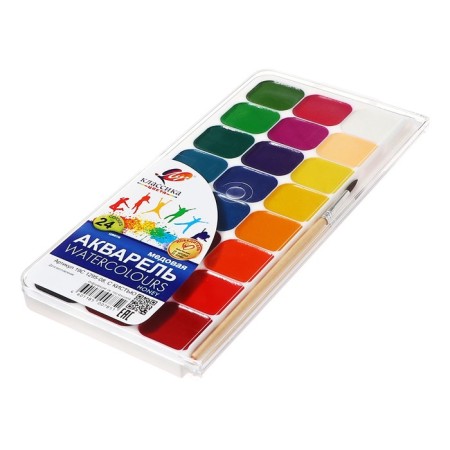 Watercolor "Ray" classics, 24 colors, with a brush-3