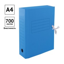 Archival folder with caligrata ties, micro -fraud, 70 mm, up to 700 l, blue