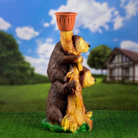 Garden figure "Bears Come friends" 30x27x64cm-2