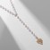 Piece with pearls "Olympia" Suspension heart, white color in gold, 30 cm