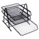 Horizontal paper tray, 3 compartments, black mesh