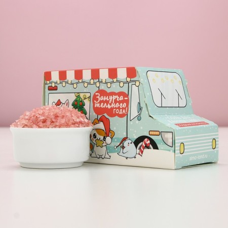 Bath salt "Micper year!", 400 g, the aroma of sweet strawberries, pure happiness-1