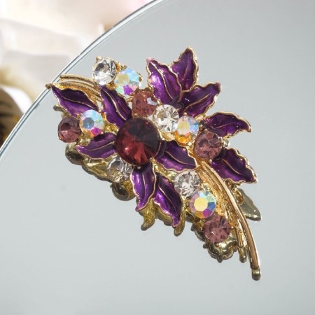 Brooch "Branch" luxurious, white-purple color in gold-2