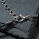 Unisex pendant "Tiger Fang", white color in black silver on a black lace, 40 cm