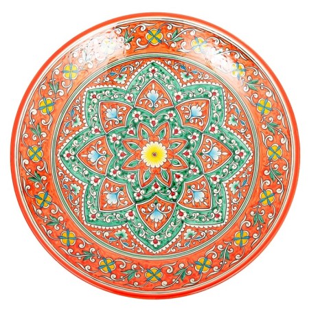 Largan Rishtan ceramics "Flowers", 42 cm, orange-1