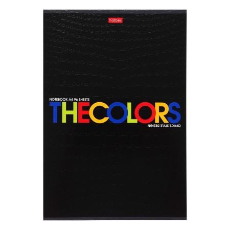 A4 notebook, 96 sheets in TheBook cage, covered cardboard, embossing Croco, OFSET block, mix-4