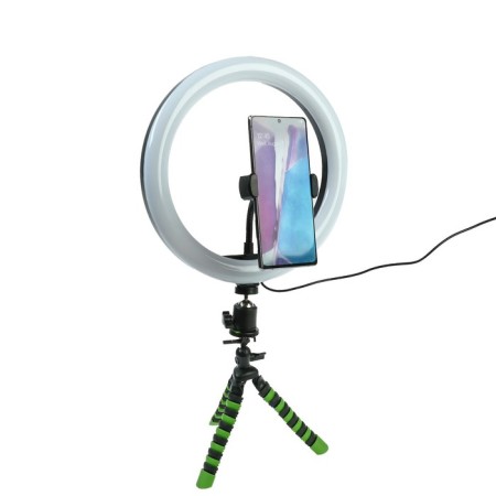 LED ring lamp on a tripod Luazon CB-32, 10 "(26 cm), 20 watts, tripod 20 cm h-Z