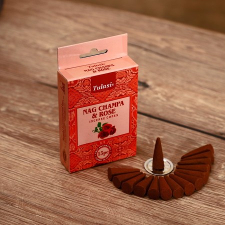 Incense nag champa "tulasi" 15 aromacons rose
