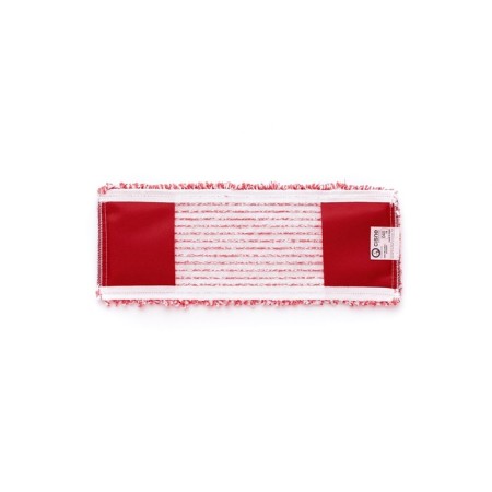 Nozzle for mop, flat microfiber, red/white color, 40 cm, set with a holder-2