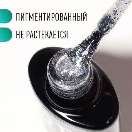 Nail varnish gel, Glitter Flash, 3 phase, 8ml, Led/UV, Transparent/silver color (01)-1